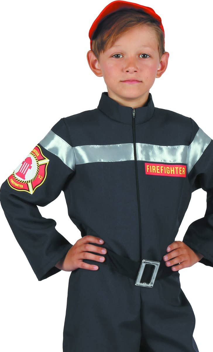 Firefighter Boys Fancy Dress Costume - Close Image