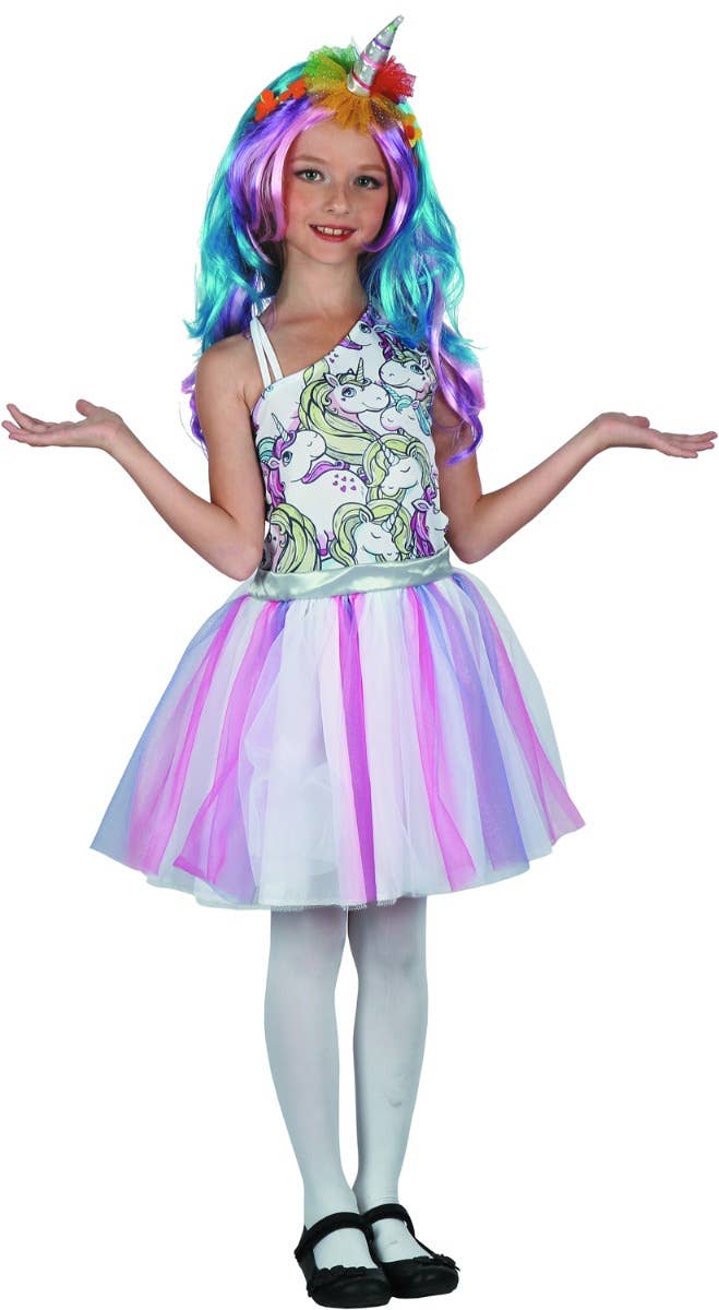 Magical Pastel Unicorn Girls Costume - Main Image