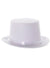 Basic White Costume Top Hat with Satin Band at Base