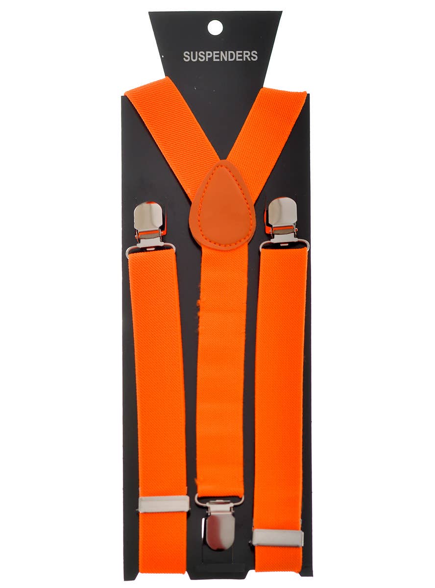 Stretchy Neon Orange Costume Braces