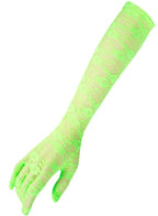 1980's Neon Green Lace Costume Gloves