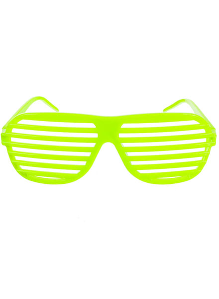 Neon Green 80s Shutter Shades Costume Glasses