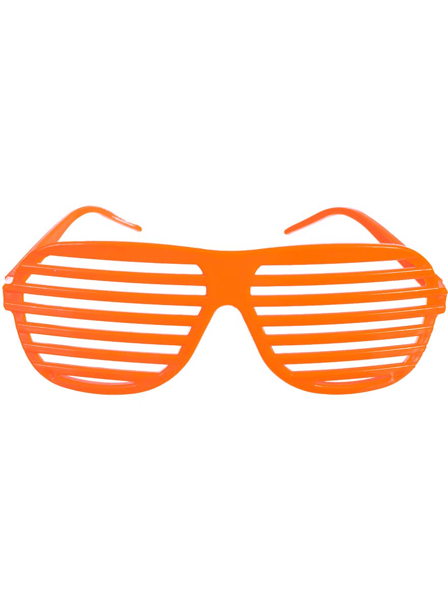 Neon Orange 80s Shutter Shades Costume Glasses