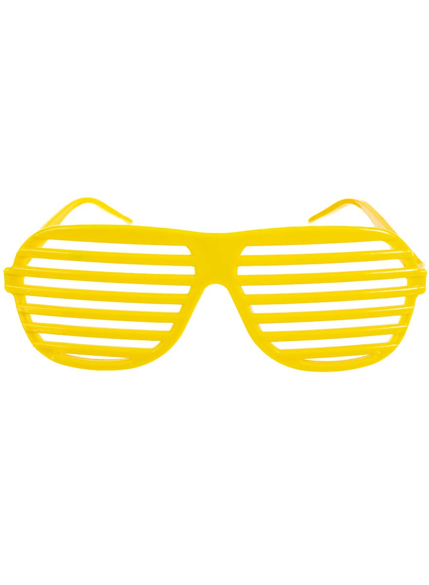 Yellow 80s Shutter Shades Costume Glasses