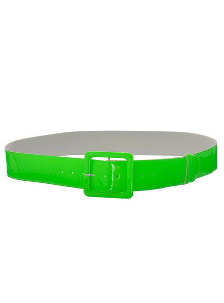 Neon Green Shiny 80s Costume Belt