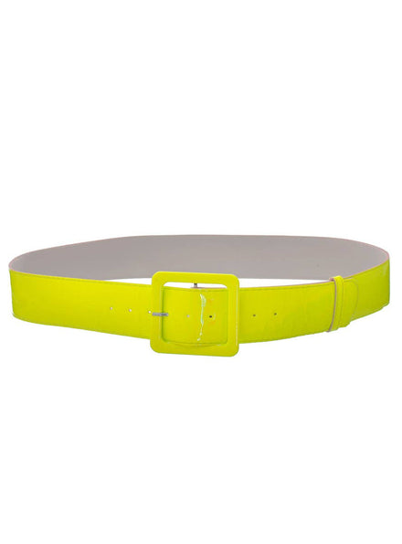 Neon Yellow Shiny 80s Costume Belt