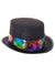 Black Costume Top Hat with Rainbow Sequin Band for Adults