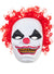 Scary Glutton Clown Face Mask with Red Hair