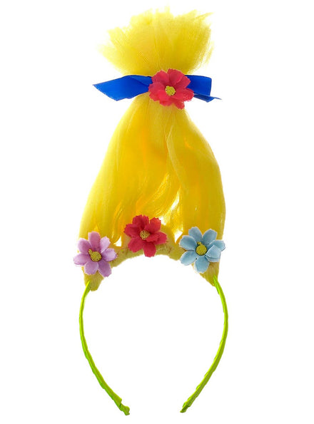 Girl's Yellow Haired Toll Headband with Flowers