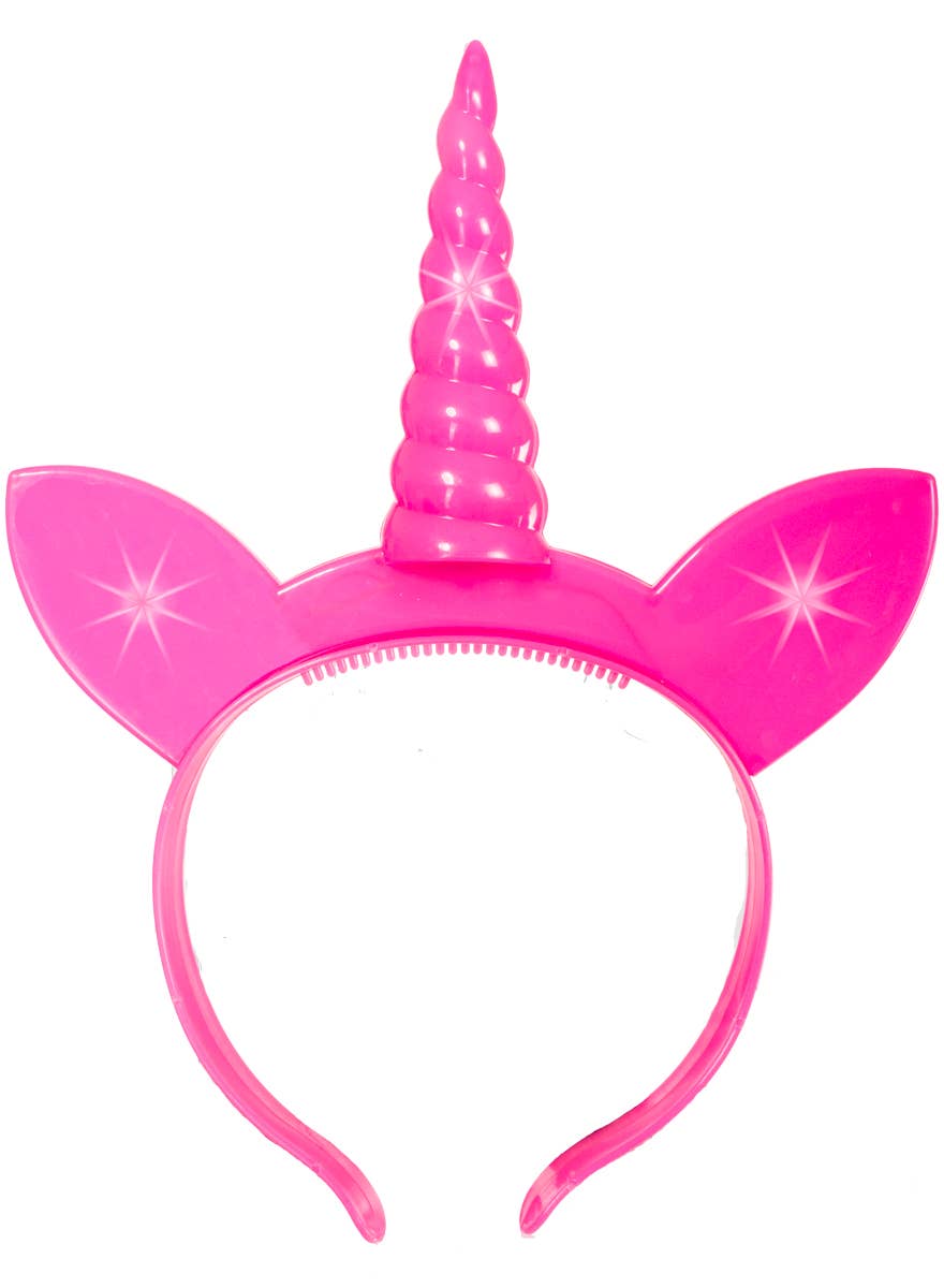 Light Up Hot Pink Unicorn Costume Headband 