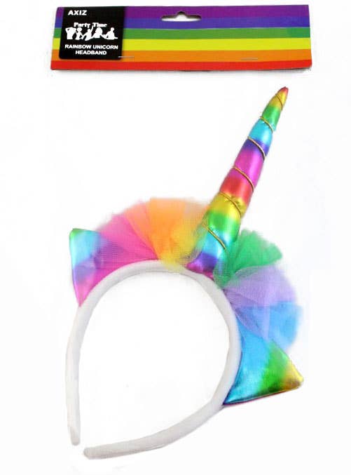 Metallic Holographic Rainbow Unicorn Headband Costume Accessory Alternative Image