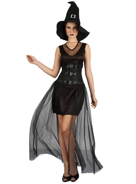 Womens Sexy Black Wicked Witch Halloween Costume