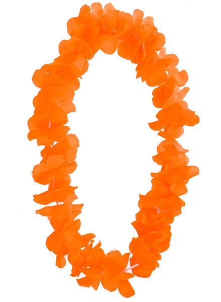 Hawaiian Neon Orange Flower Costume Lei