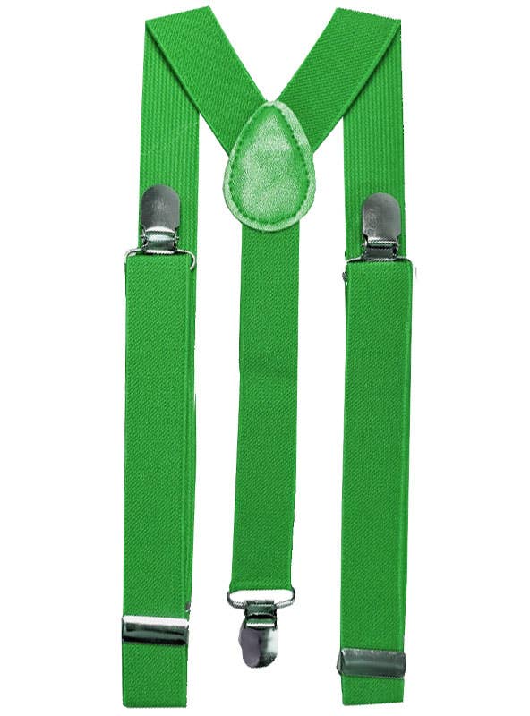 Image of Adjustable Basic Green Costume Suspenders - Alternate Image