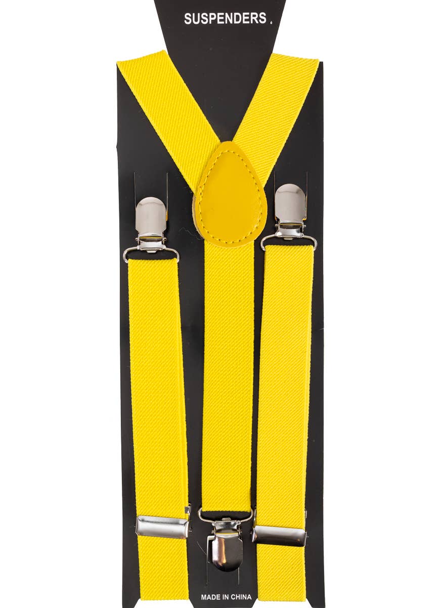 Yellow Suspenders with Adjustable Straps