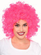 Adults Curly Neon Pink Afro Costume Wig
