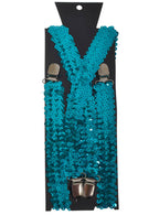 Sequinned Aqua Blue Costume Braces
