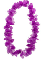 Hawaiian Neon Purple Flower Costume Lei