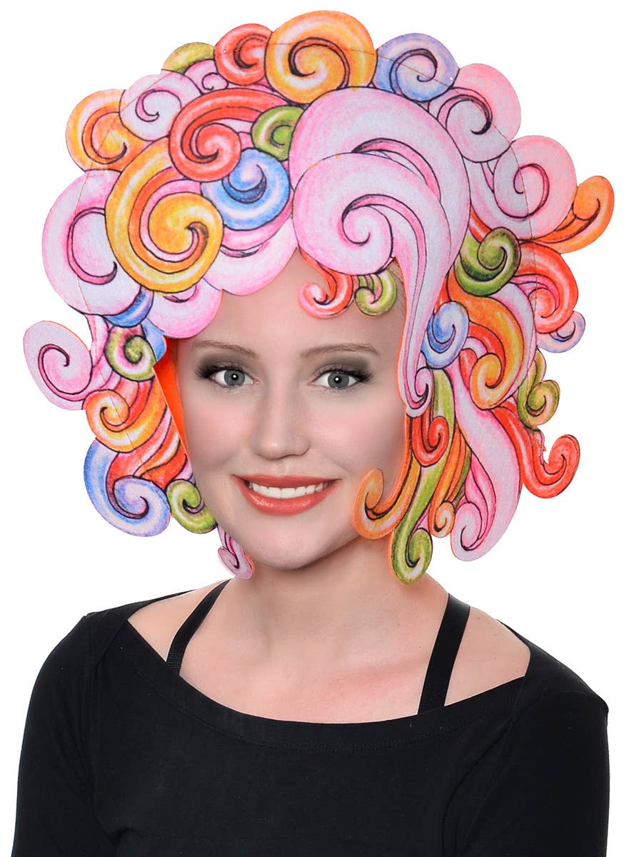 Swrly Rainbow Cute 2D Cartoon Style Costume Wig