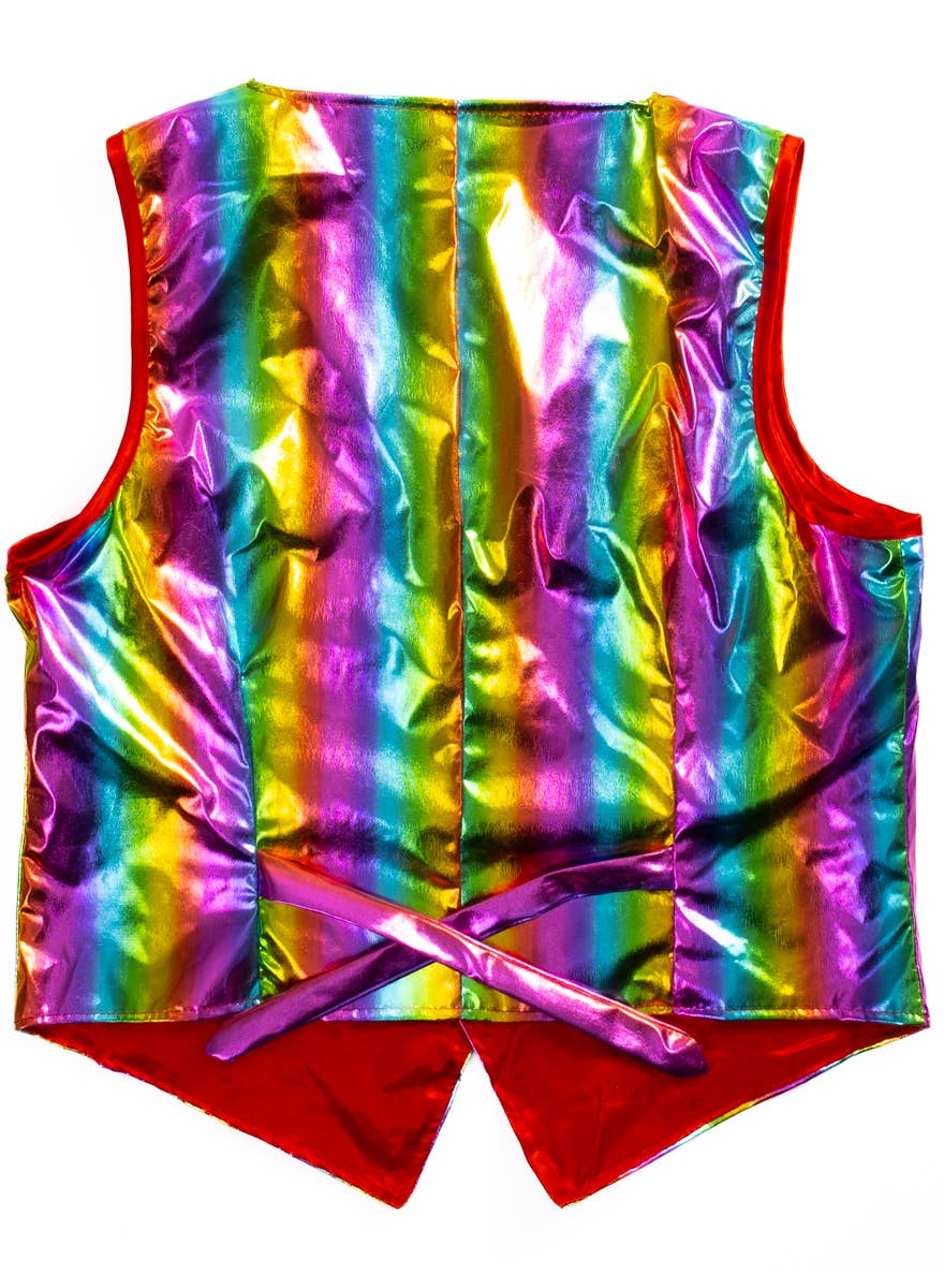 Adults Rainbow Metallic Mardi Gras Vest - Back Image