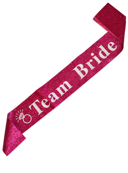 Hot Pink Glitter Team Bride Hen's Night Sash