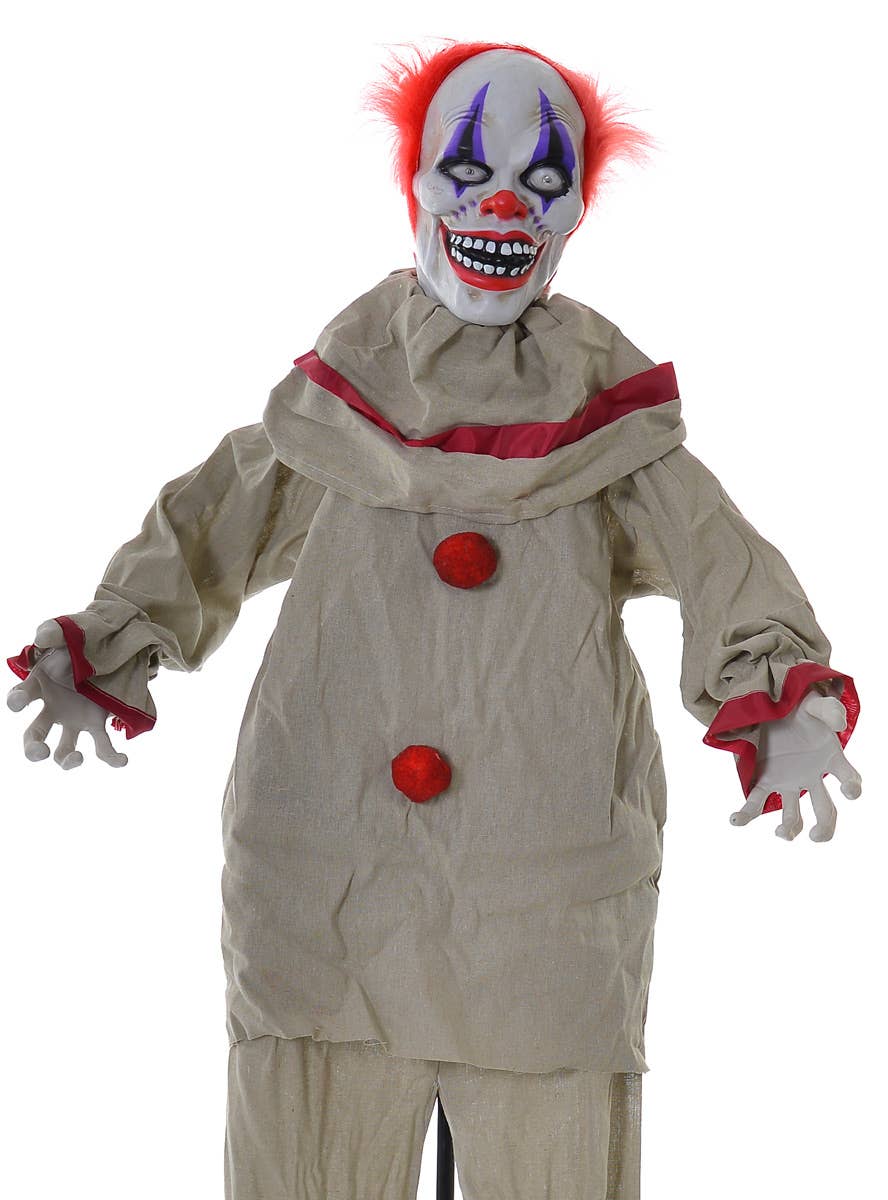 Haunted House Animated Scary Clown Halloween Decoration - Close Up