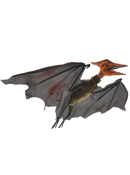 Animated Orange and Black Pterodactyl Dinosaur Halloween Decoration - Main Image