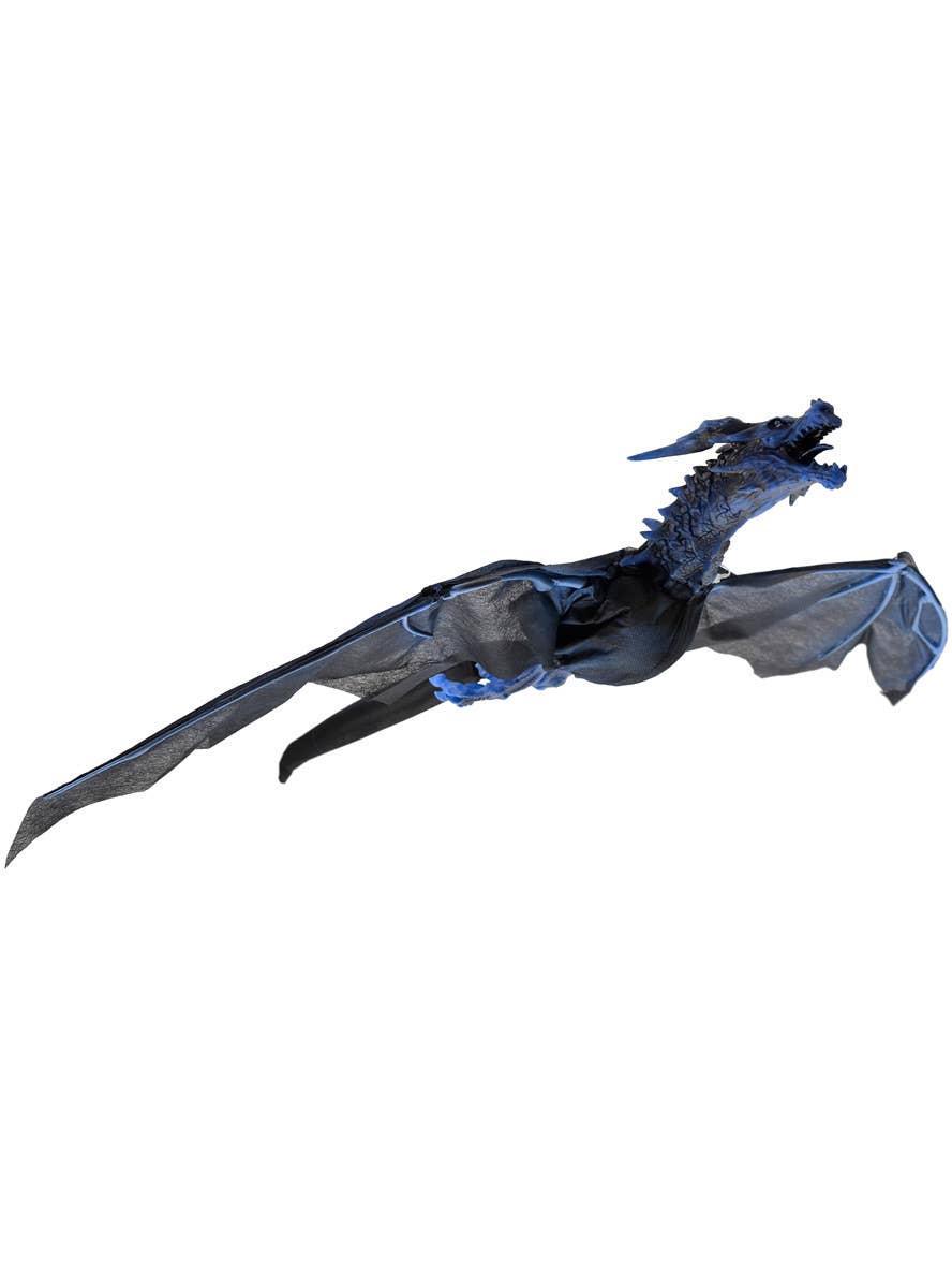 Animated Blue and Black Flying Dragon Halloween Decoration - Main Image