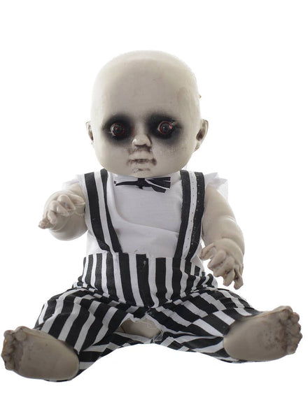 Haunted Baby Boy Doll Halloween Prop with Light Up Eyes - Main Image