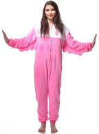 Pink Flamingo Adult's Animal Onesie Fancy Dress Costume Main Image