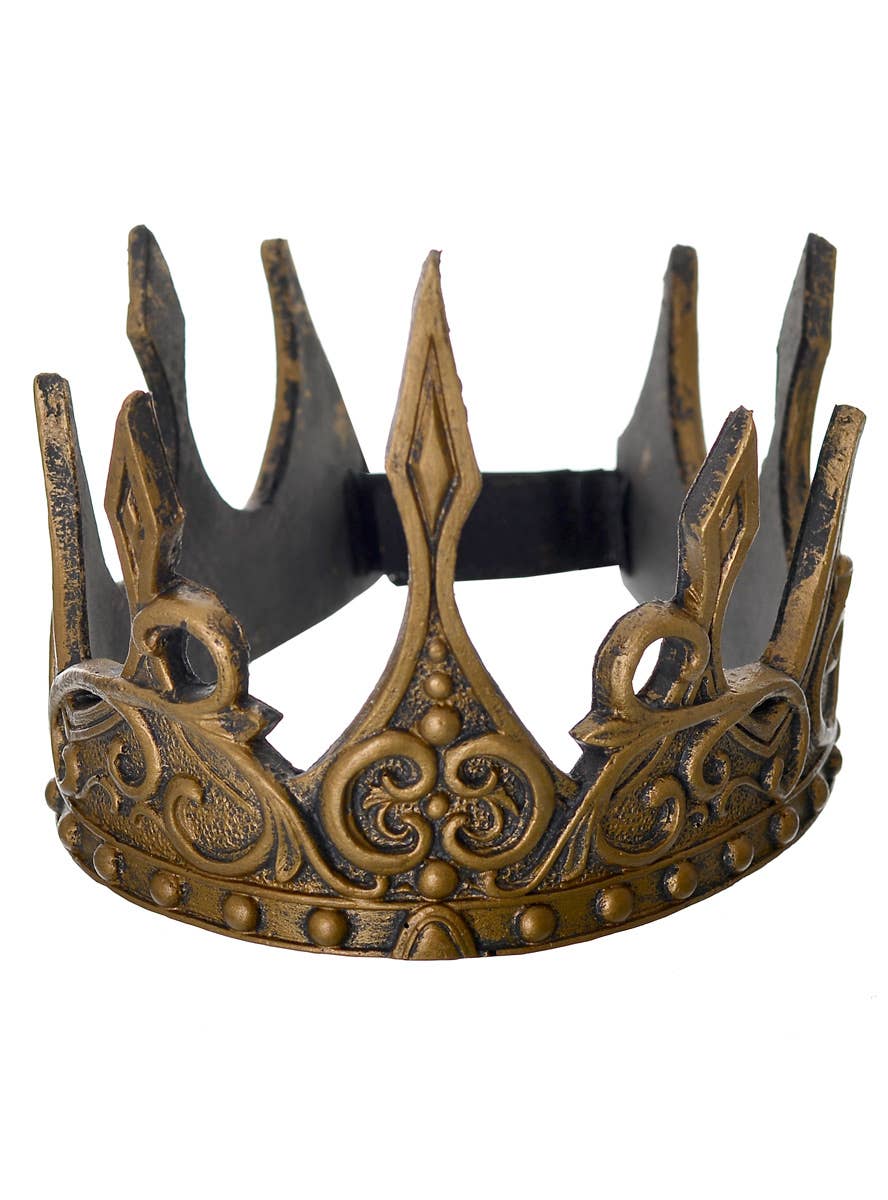 Foam Antique Look Gold Royal Crown Costume Accessory - Alternative  Image