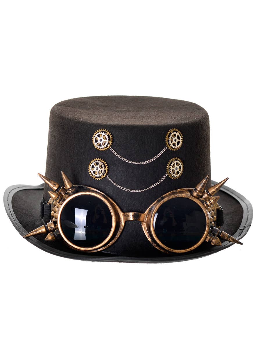 Spikey Black Steampunk Top Hat Costume Accessory Main Image