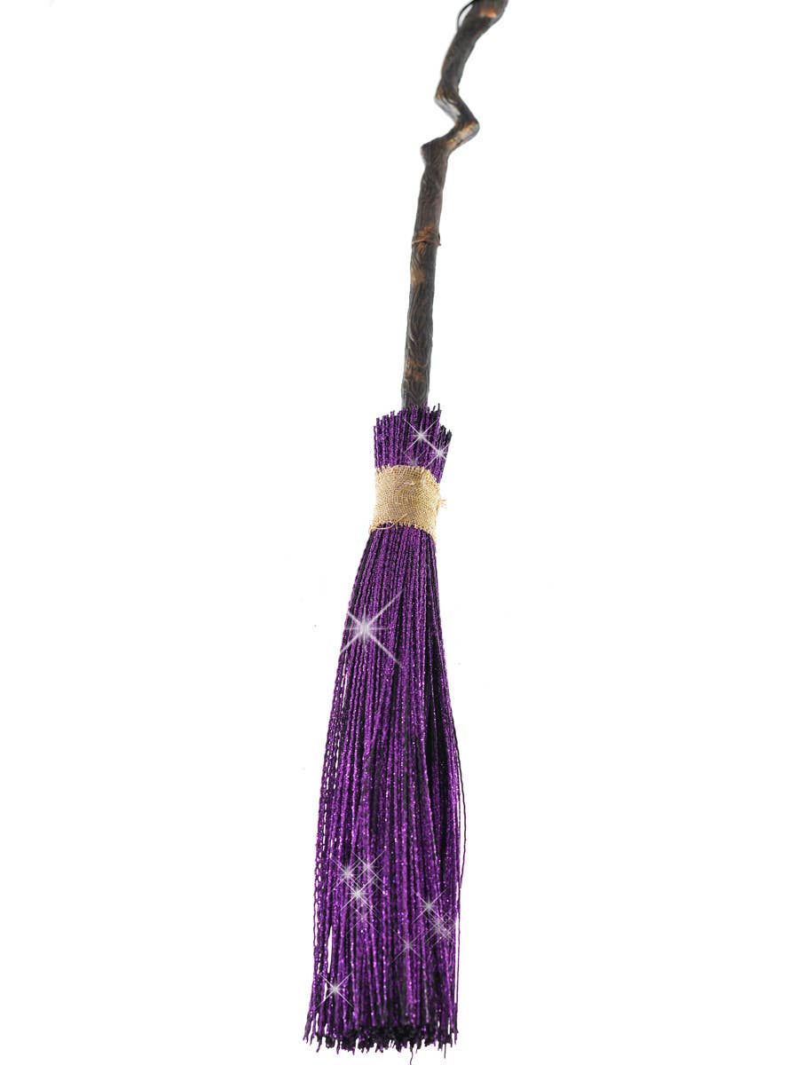 Purple Glitter Witches Broom Stick Halloween Costume Accessory
