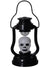 Black Halloween Lantern with White Skull and Spinning Lights