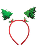 Green Sequin Christmas Tree Headband