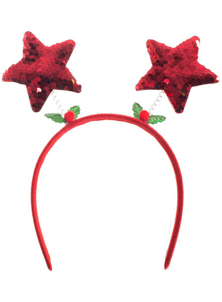 Red Sequin Star Christmas Headband