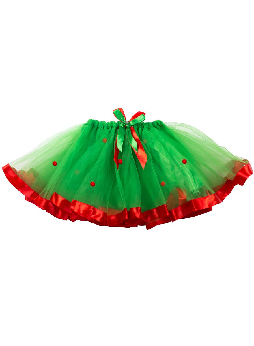 Girls Red and Green Christmas Tutu