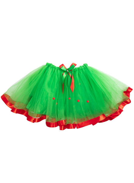 Womens Red and Green Christmas Costume Tutu