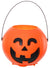 Orange Plastic Pumpkin Bucket with Rainbow Lights and Sounds Halloween Decoration