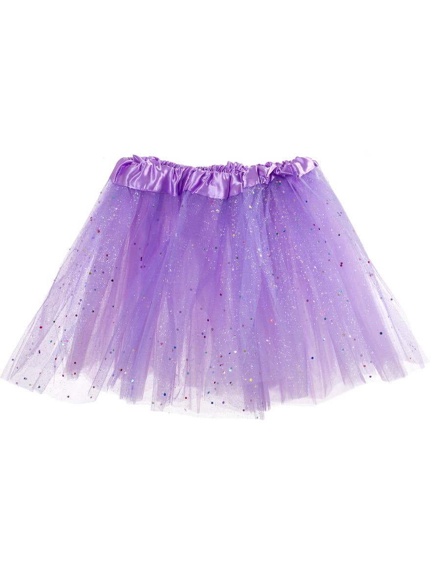 Girls Purple Tutu with Rainbow Glitter