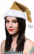 Gold And White Women's Sequinned Father Christmas Santa Hat Costume Accessory Main Image