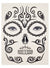 Male Face Black Day of the Dead Sugar Skull Temporary Face Tattoos - Main Image