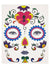 Purple and Red Hearts and Flowers Day of the Dead Sugar Skull Temporary Face Tattoos - Main Image