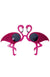 Pink Glitter Flamingo Costume Glasses - Main Image