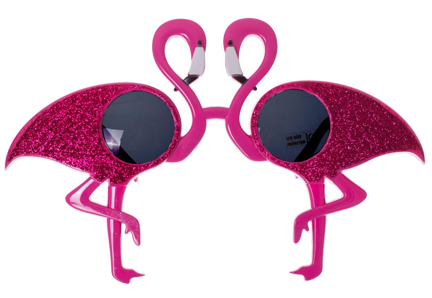 Pink Glitter Flamingo Costume Glasses - Alternative Image