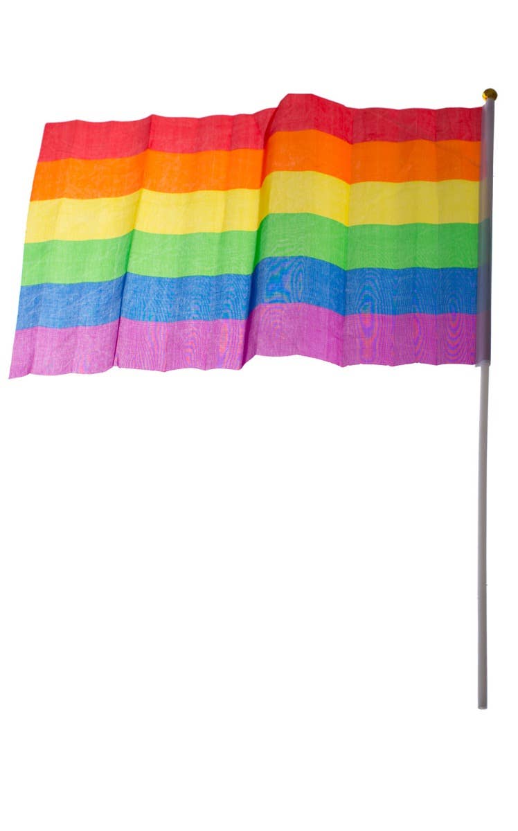 Image of Hand Held 30x45cm Rainbow Flag Decoration - Alternate Image
