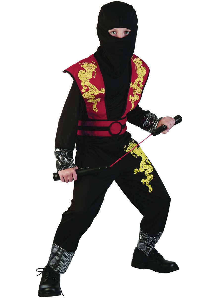 Red and Yellow Ninja Costume for Boys