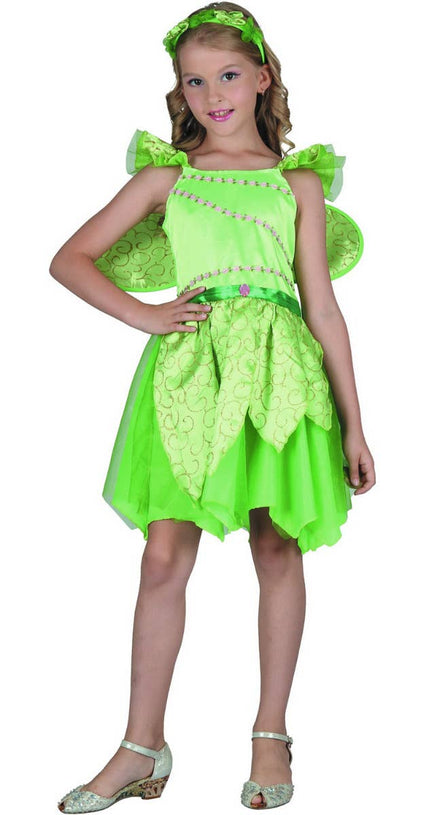 Green Woodland Fairy Girls Costume Main Image