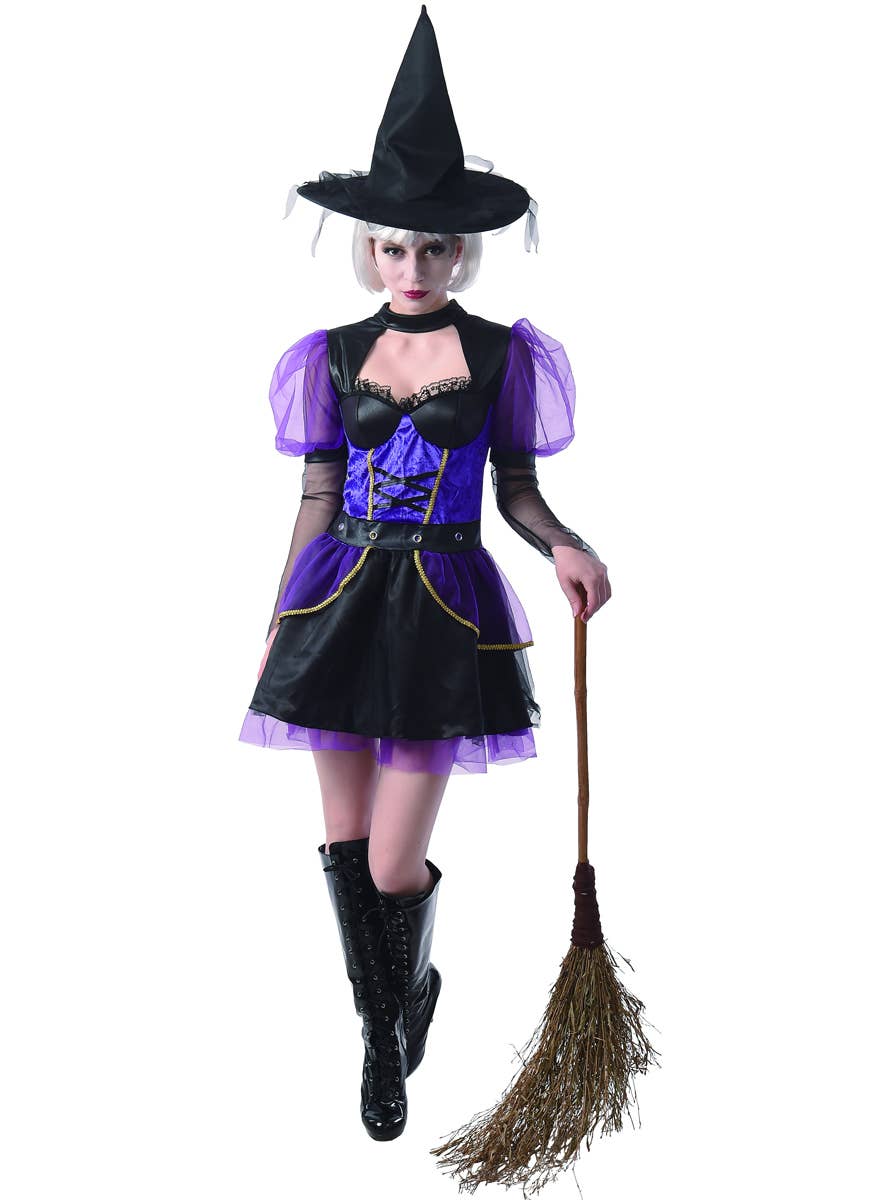 Purple and Black Witch Costume for Women