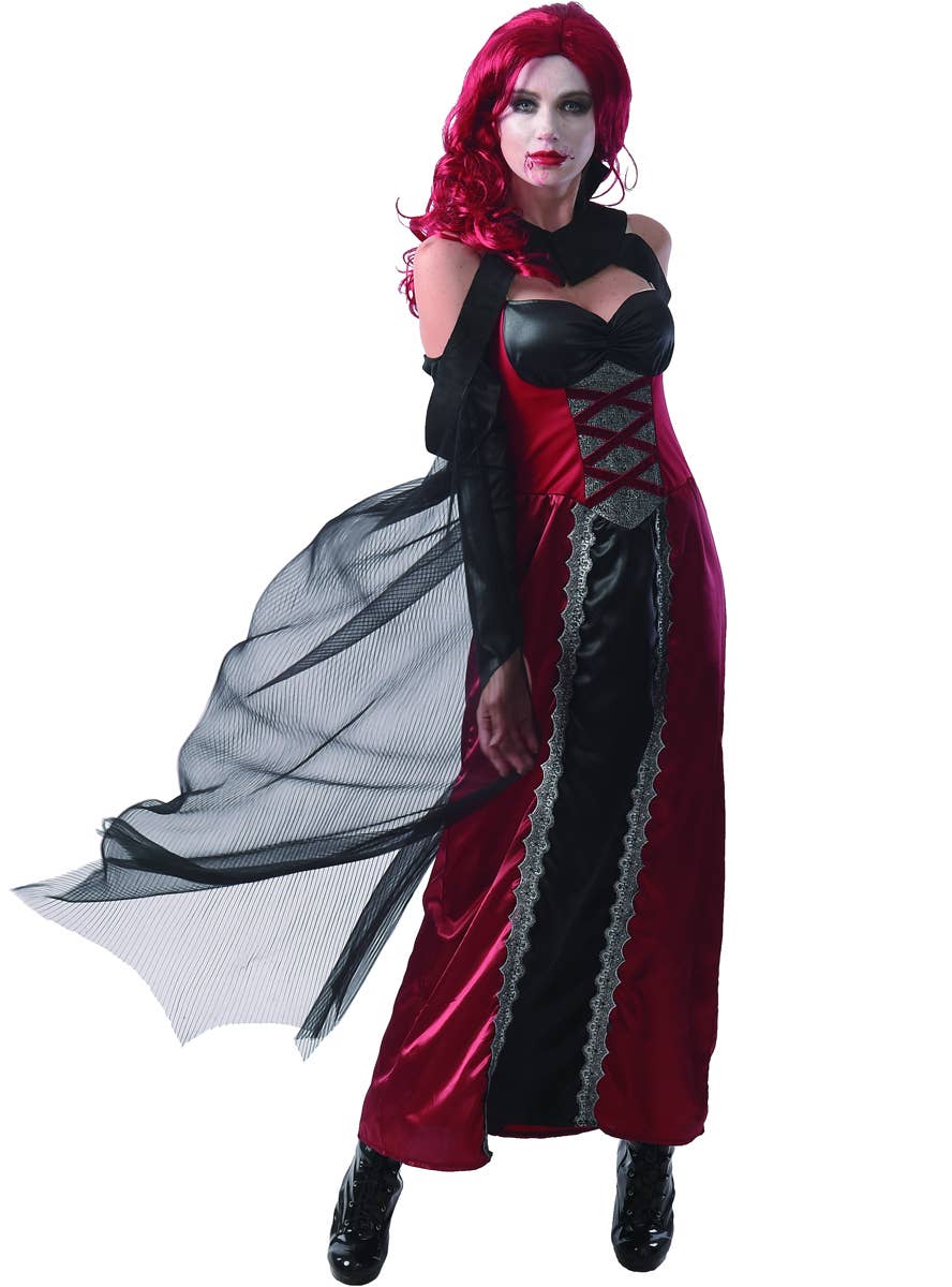 Womens Red and Black Vampire Costume